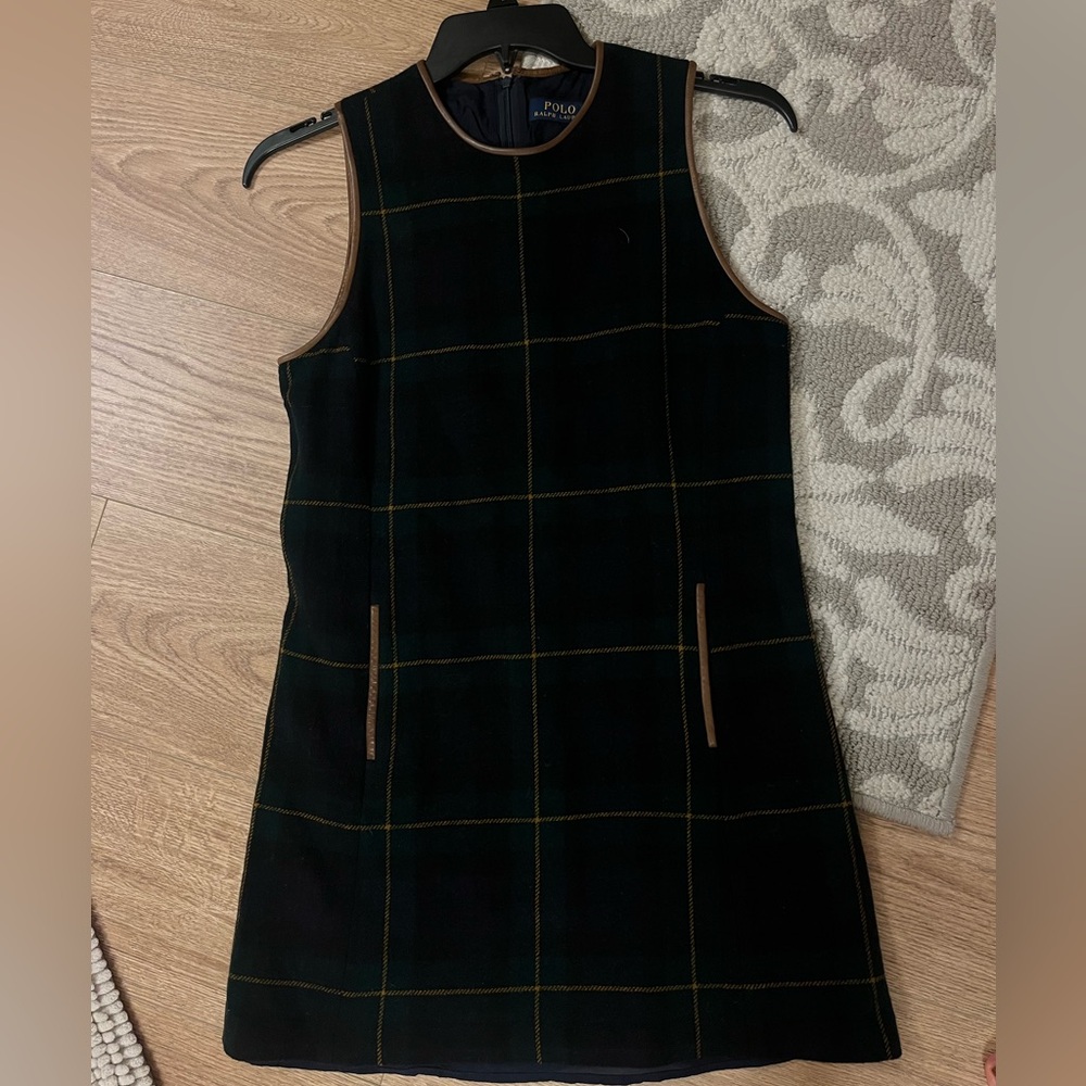 Polo by Ralph Lauren Tartan Green and Brown wool dress
